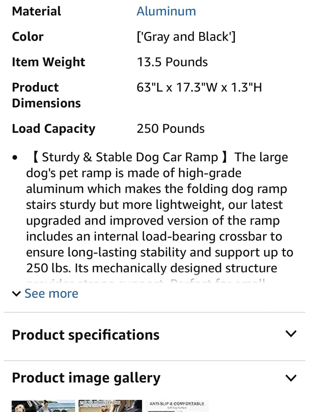 Folding Black Pet Ramp for Cars - Easy Access for Dogs - Picture 5 of 5